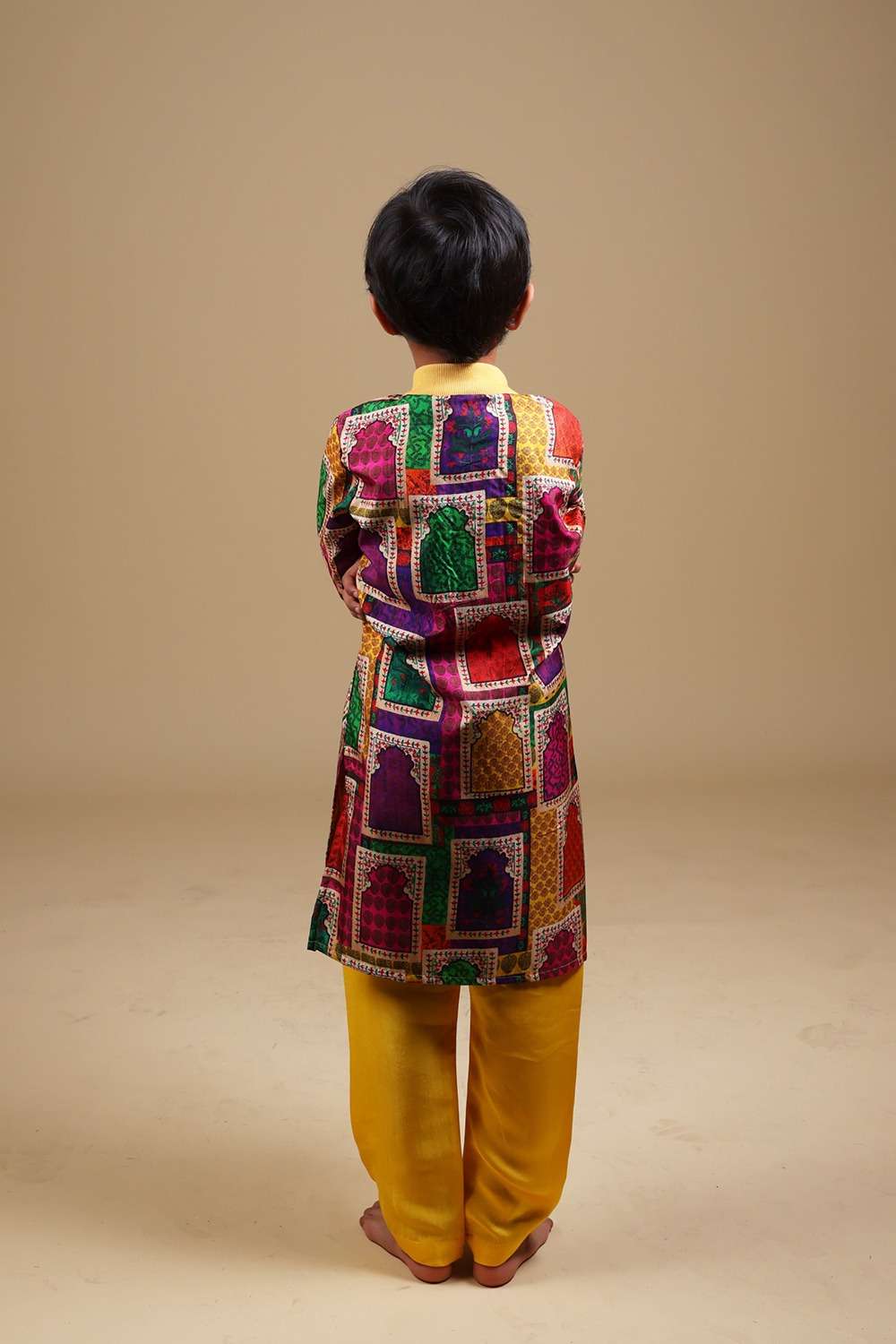 Hand-Embroidered Jharokha Print Twinning Set for Brother  +  Sister image 6