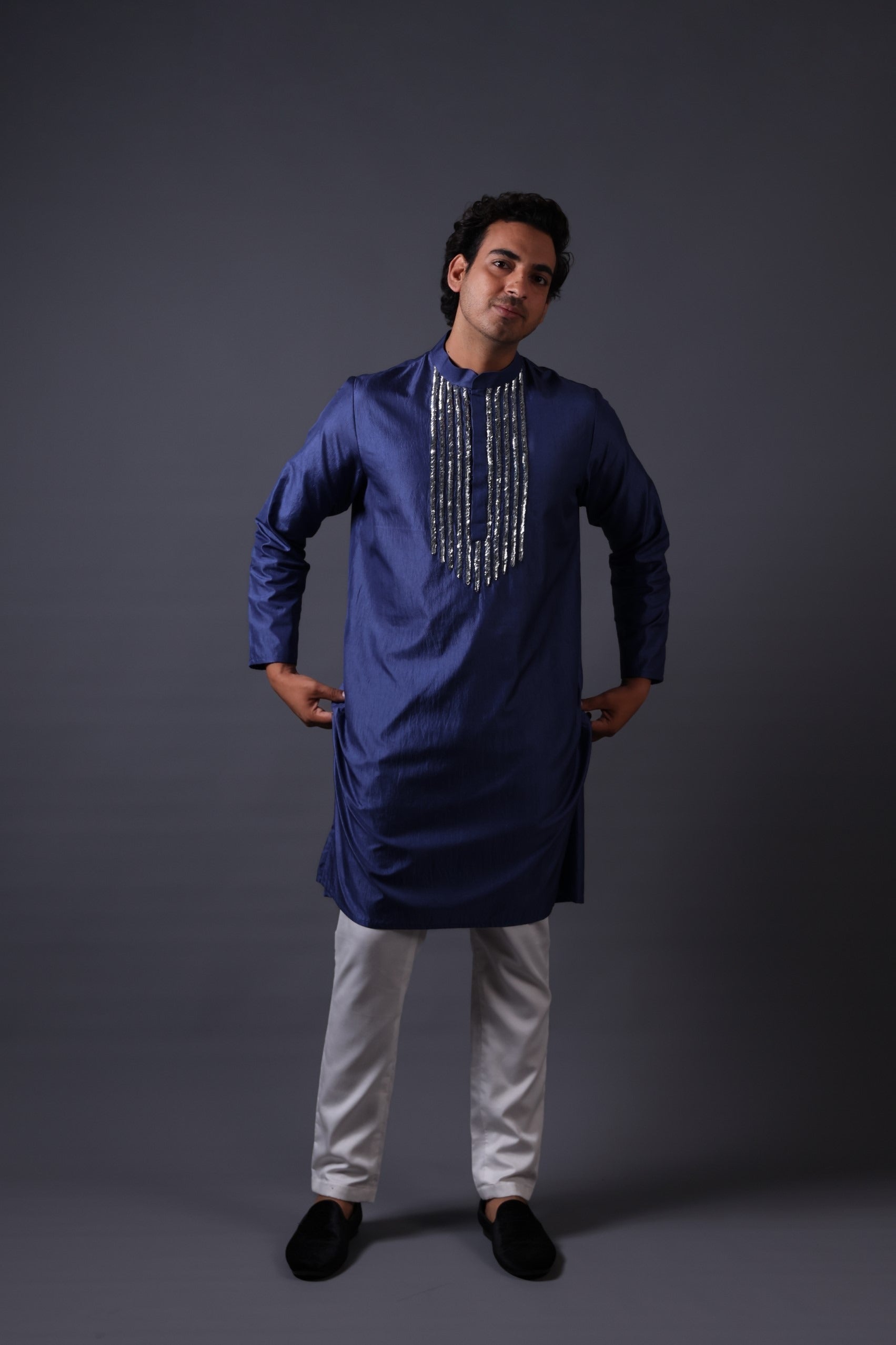 Hand Embroidered Kurta With Pant image 6