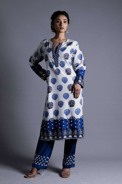 Neeli Buti Zardozi Work  twinning set for Mom + Daughter image 7