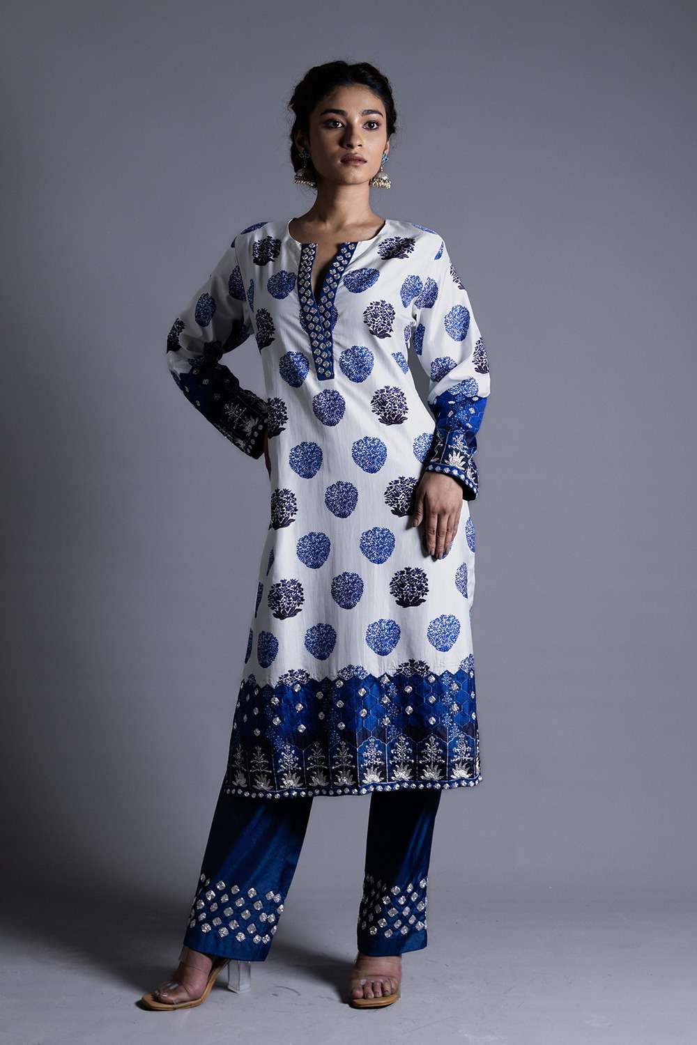 Neeli Buti Zardozi Work  twinning set for Mom + Daughter image 7