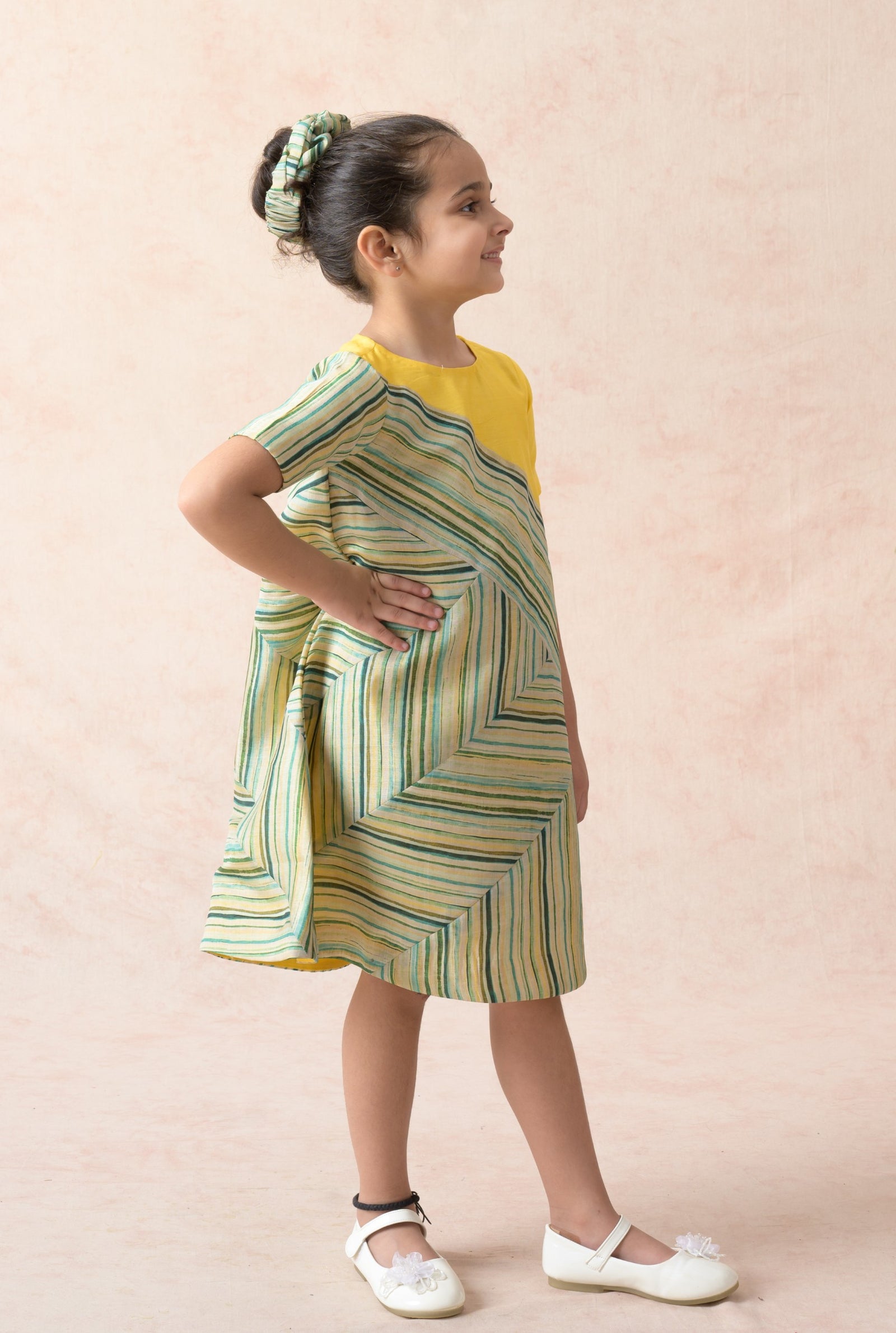 Stripes paneled dress image 3
