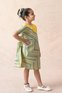Stripes paneled dress image 3