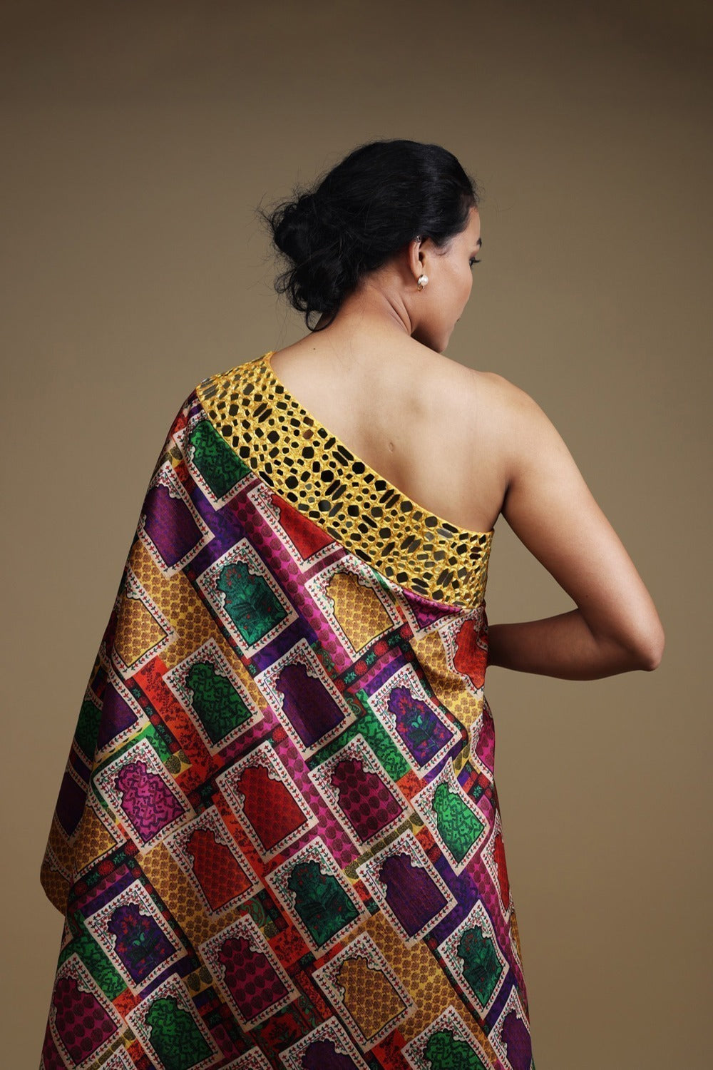 Actor Kishori Shahane (Kaku) in our Hand Embroidered Off Shoulder With Sharara image 7