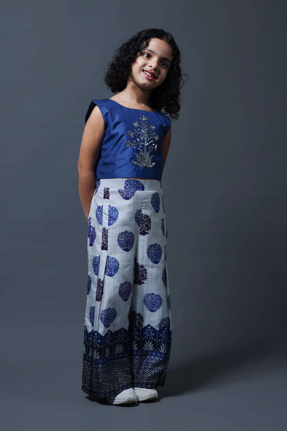 Neeli buti Hand Embroidered twinning set for Brother + Sister image 3