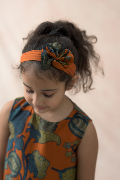 Squash color silk sibling set for Sister + Brother image 7
