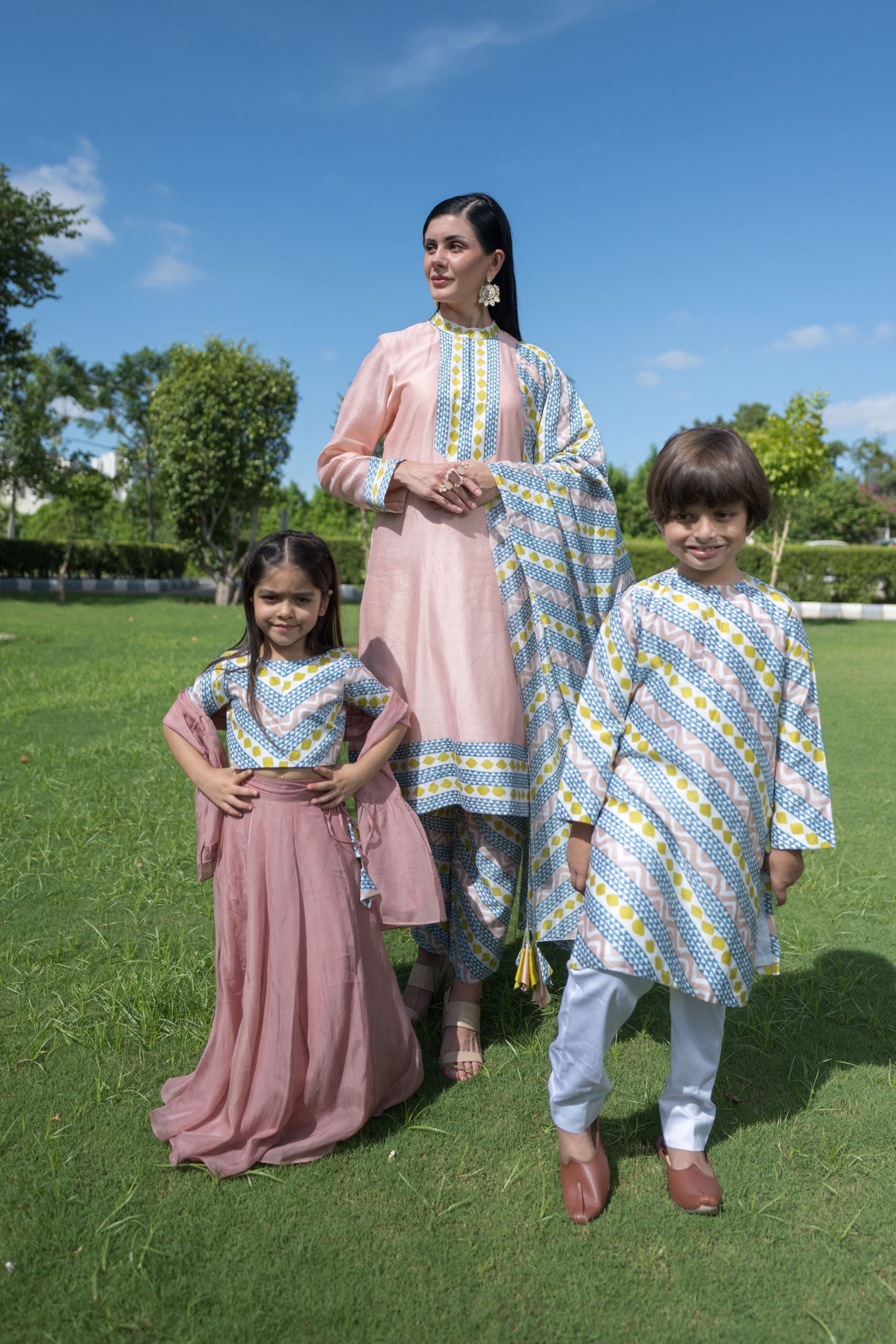 Geometric print kurta, pyjama image 5