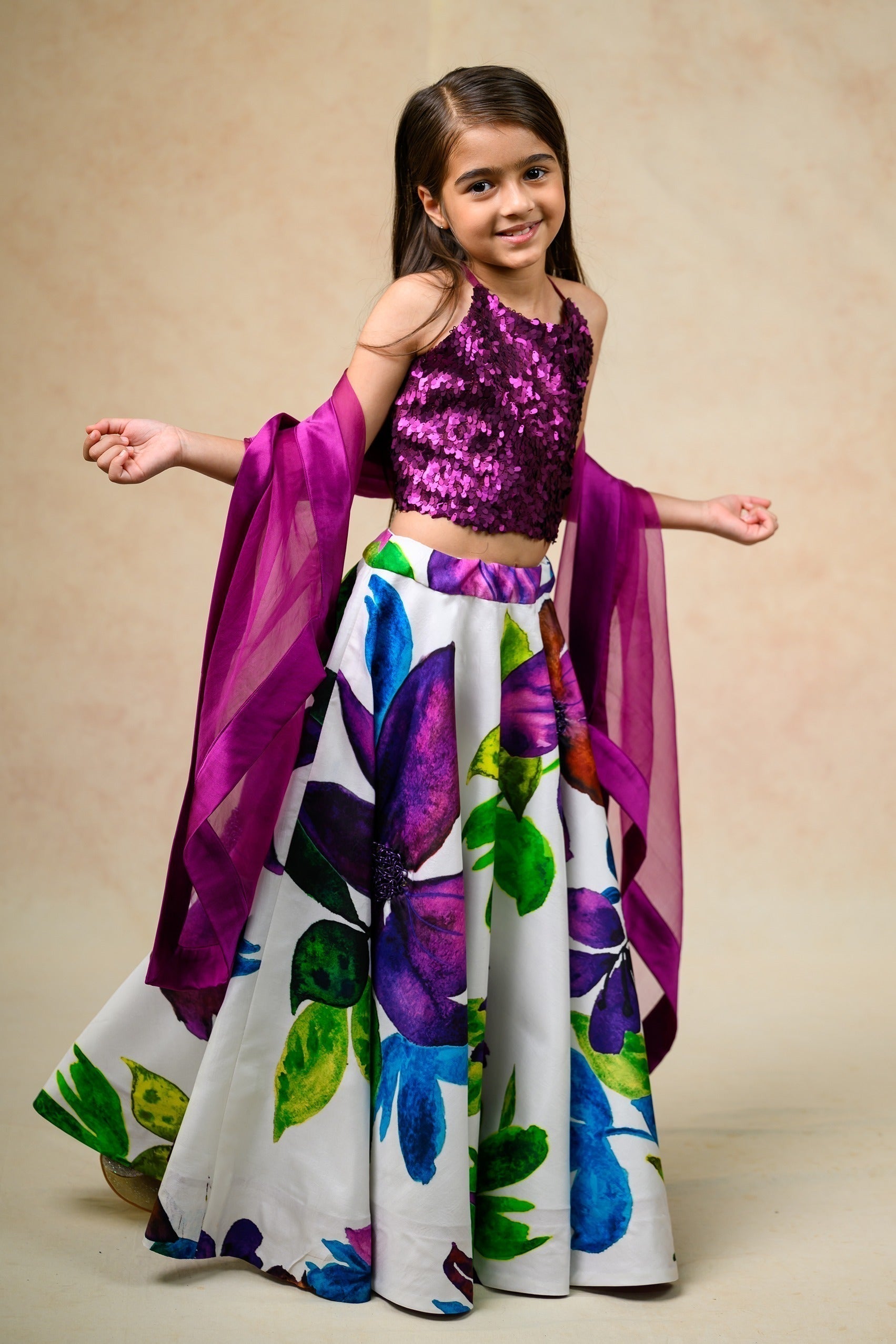 Hand Embroidered silk twinning set for Mom + Daughter + Son image 12