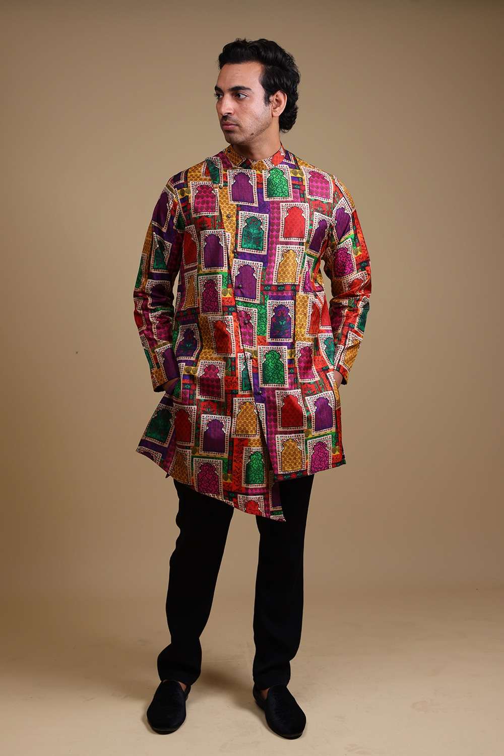 Hand-Embroidered Jharokha Print Twinning Set for men + Women image 11