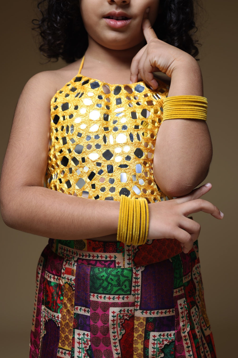 Hand Embrodiered Halter Top With Pleated Pant image 3