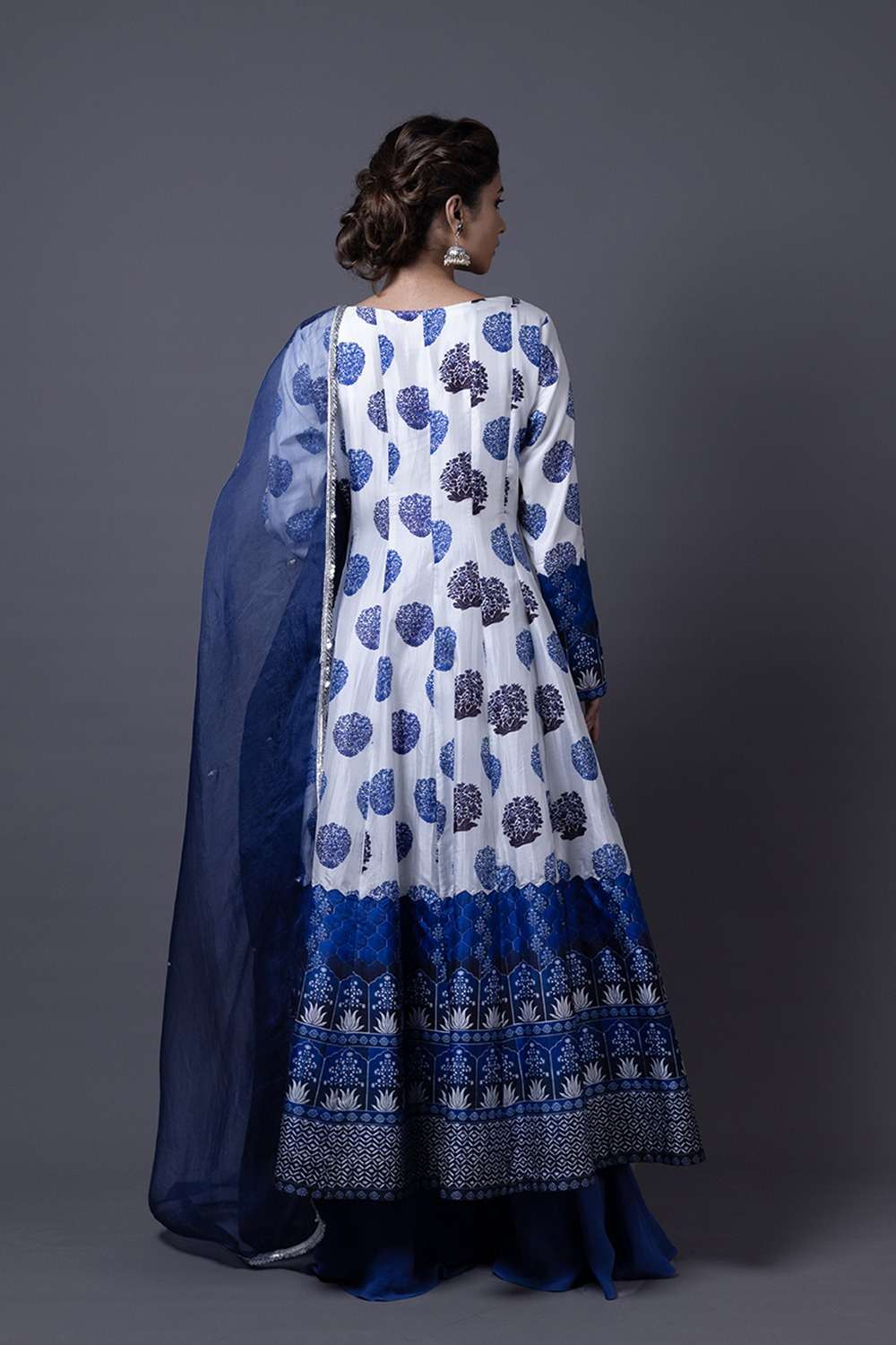 Neeli buti Hand Embroidered twinning set for Mom + Daughter + Son image 12