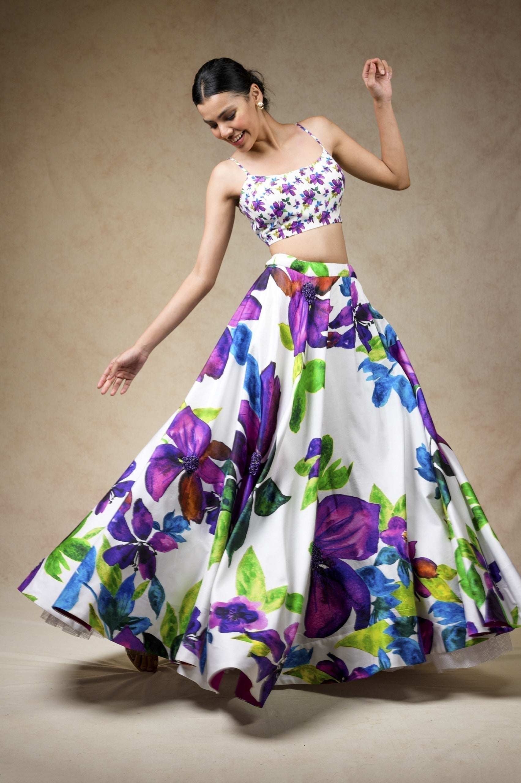 Hand Embroidered Silk Lehenga With Jacket, Blouse image 3