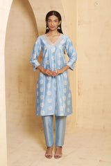 Hand Embroidered Marori work Kurta with pant image 0