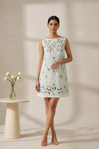 Avira — Hand-Embroidered Cotton Cutwork Floral Dress