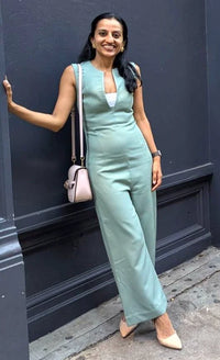Verde - Green Tailored Wide-Leg Jumpsuit