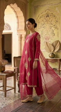 Fully Hand Embroidery Antique Zardozi work Kurta Set