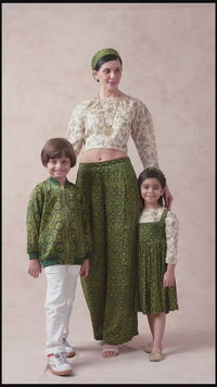 Ajrakh Print Set for Mom + Daughter + Son