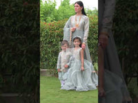 Brocade silk ruffle gown