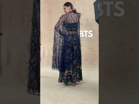 Meera - Multicolour Jungle Print Bustier With Sharara & Feather Cape