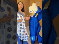 Sitara - Blue Hand-Embroidered Wire Work Pallu Cocktail Saree Set