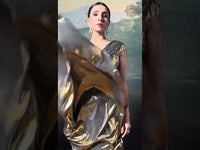 Archana Gautam in our Gold Hand-Embroidered Pre-Draped Saree