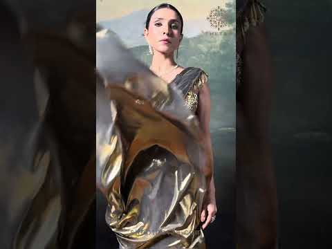 Archana Gautam in our Heavy Hand-Embroidered Blouse with Pre-Draped Gold Saree