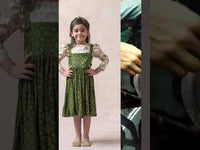 Ajrakh print frock with crop top