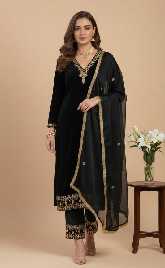 Hand Embroidery  Zardozi work Kurta Set