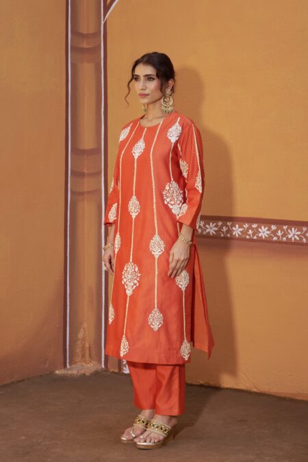 Dori Embroidery work A line kurta set